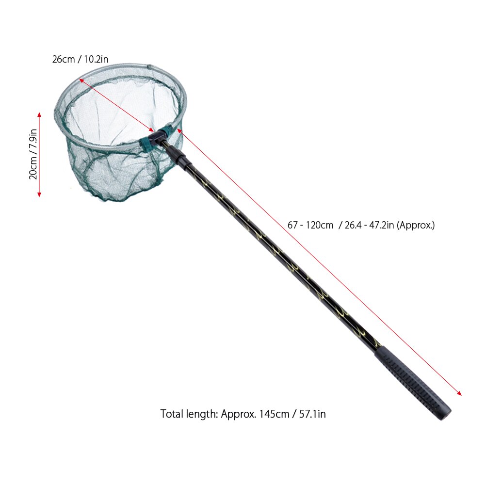 Lixada Fishing Net 145/180cm Retractable Telescoping Aluminum Alloy Fishing Landing Net crayfish catcher trap for Carp Pesca