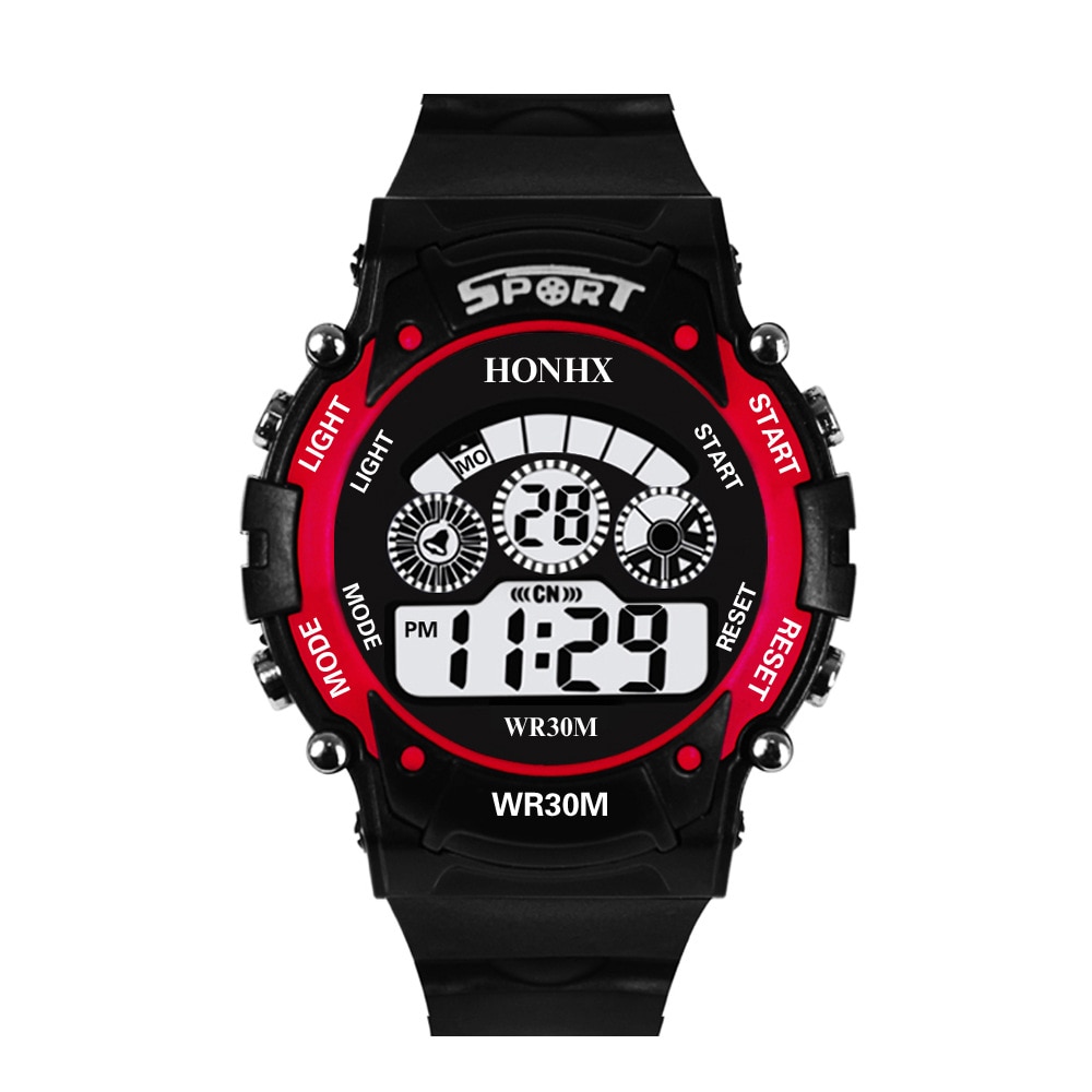 Udendørs sport digitale ure multifunktion herre elektronisk ur vandtæt alarm led display ur gult armbåndsur herre