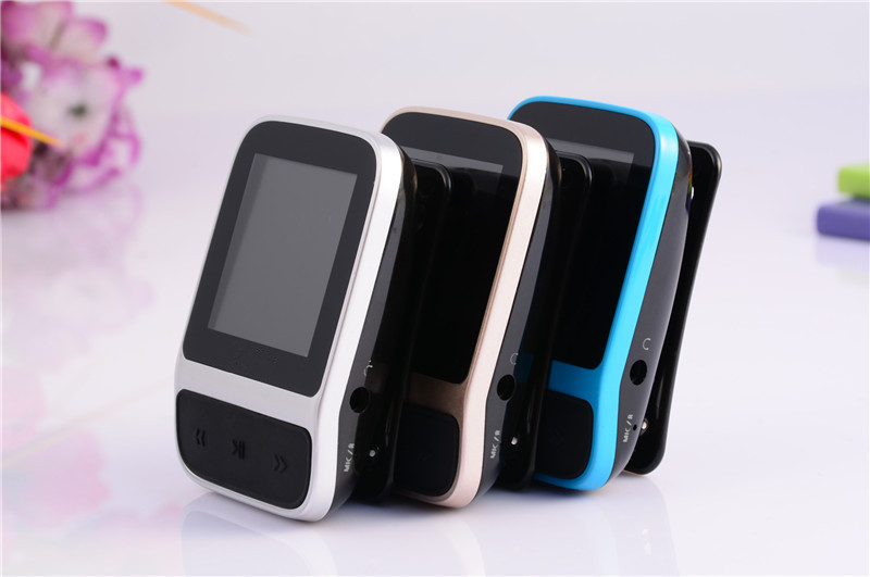 1.5 -zoll-tft-bildschirm, 4gb hifi-uhren,  mp3 player, smart-back-clip, sportuhren,  mp3 player mit fm-radio, schrittzähler: Silber