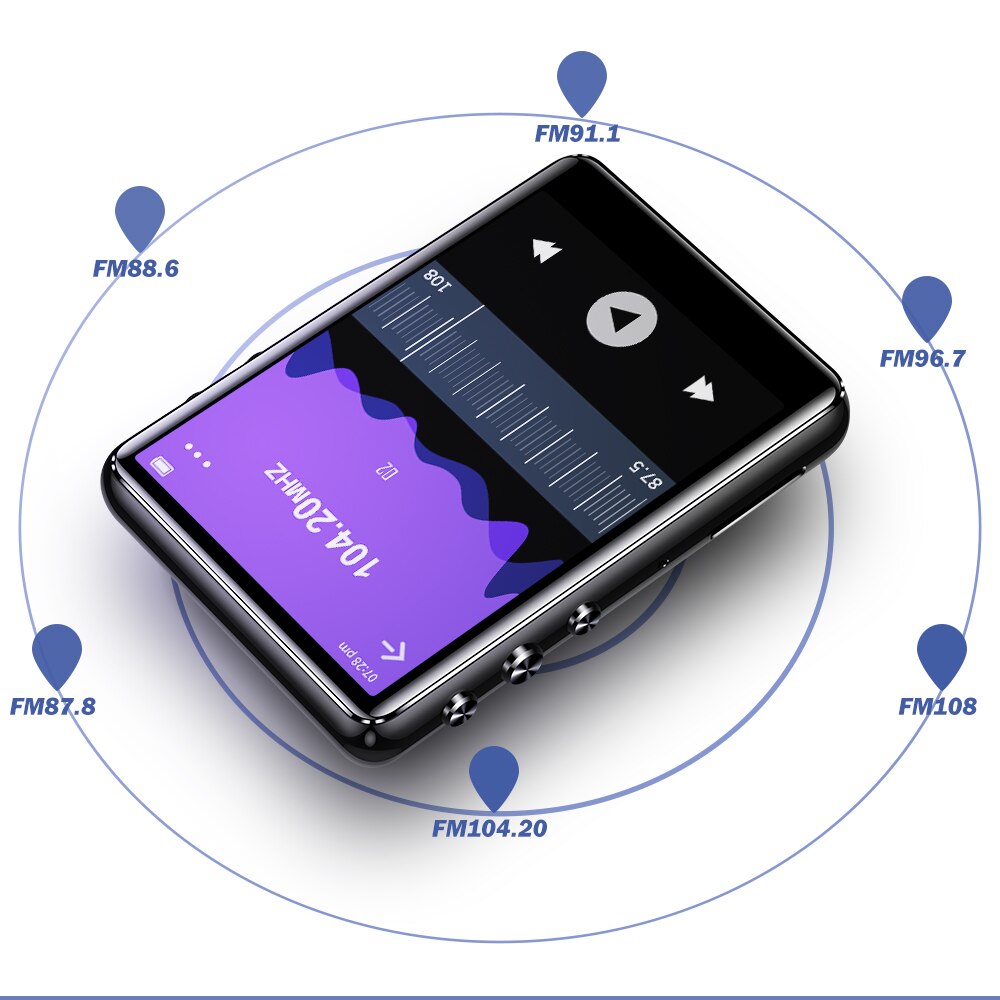 Original metal support, bluetooth 5,0 mp3 mp4 hifi music player, built-in speaker with e-book recording/fm radio/video