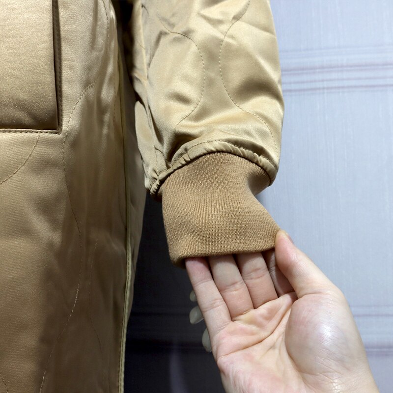 Parka con capucha de gran tamaño para mujer, abrigo largo Vintage de color caqui con cremallera, prendas de vestir, abrigos holgados informales para mujer