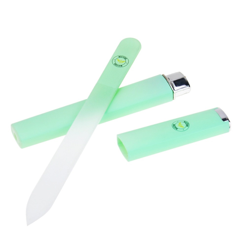 1 Uds. De lima de uñas de cristal rosa/Verde/plata dispositivo de manicura herramienta para manicura duradero uña limas