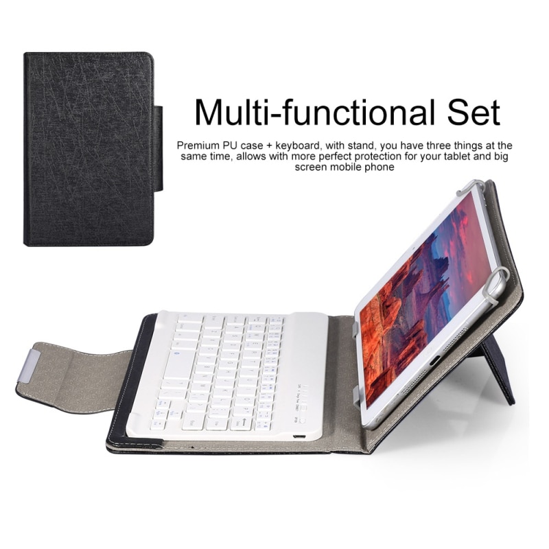 Universal Wireless Flache Bluetooth 3,0 Tastatur Für Tablet PU Ledertasche Stehen Abdeckung Für IPad 7 10 Zoll Für IOS android Windows