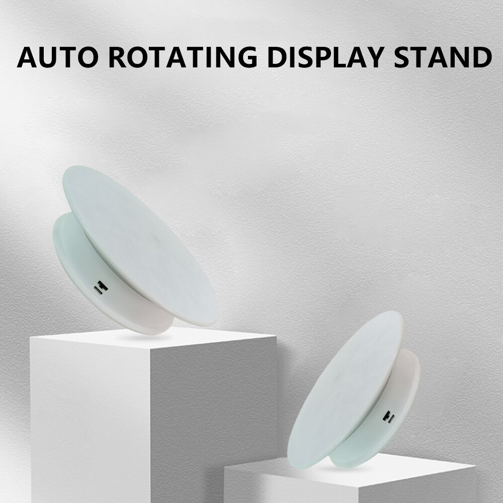 Electric Display Rotating Stand Round Turntable Velvet Top Electric Motorized 360° Rotating Table Photo Photography Props