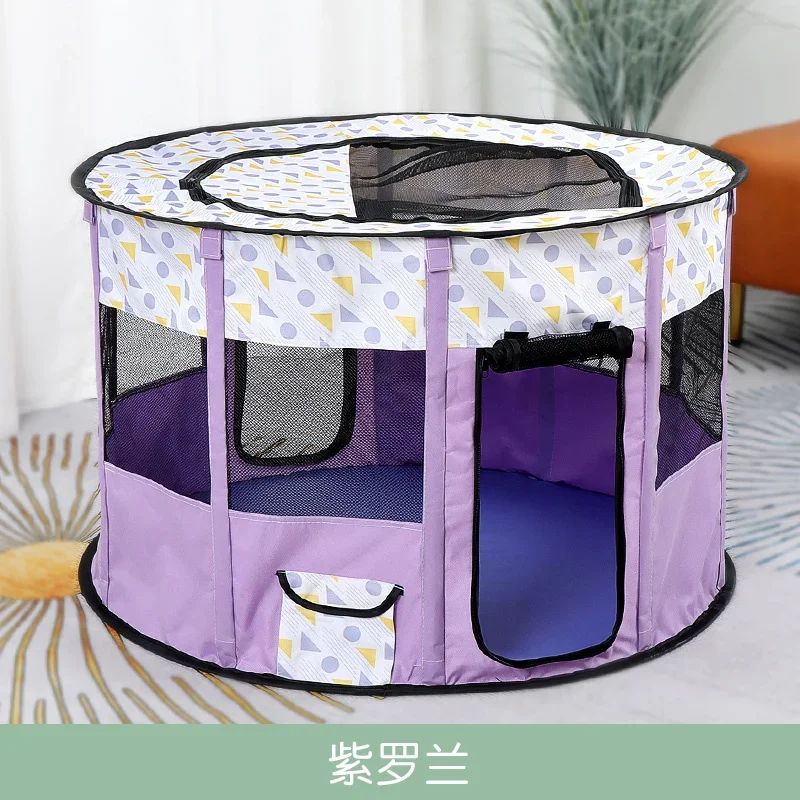 Hjem utendørs kattebur sammenleggbart bærbart innendørs kattehus kjæledyrseng telt valpekatter kennel hundehus storkapasitet kjæledyrbur: Xs (gammel) / Lilla