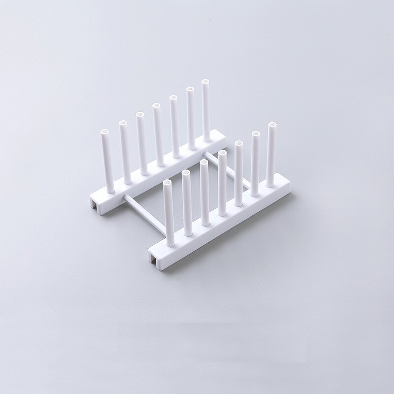Dish Tray Rack Kitchen Organizer Shelves Plastic Dish Holders Tablewear Drying Rack Cup Plates Holder Home Storage Organization: white