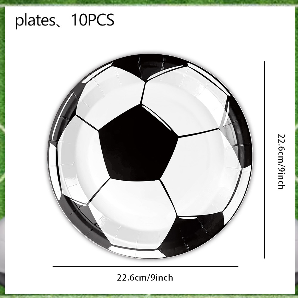 Suministros de decoración para de cumpleaños con temática de fútbol, vajilla desechable de fútbol, plato de papel para , servilleta, taza, , recuerdos de: Amarillo fluorescente