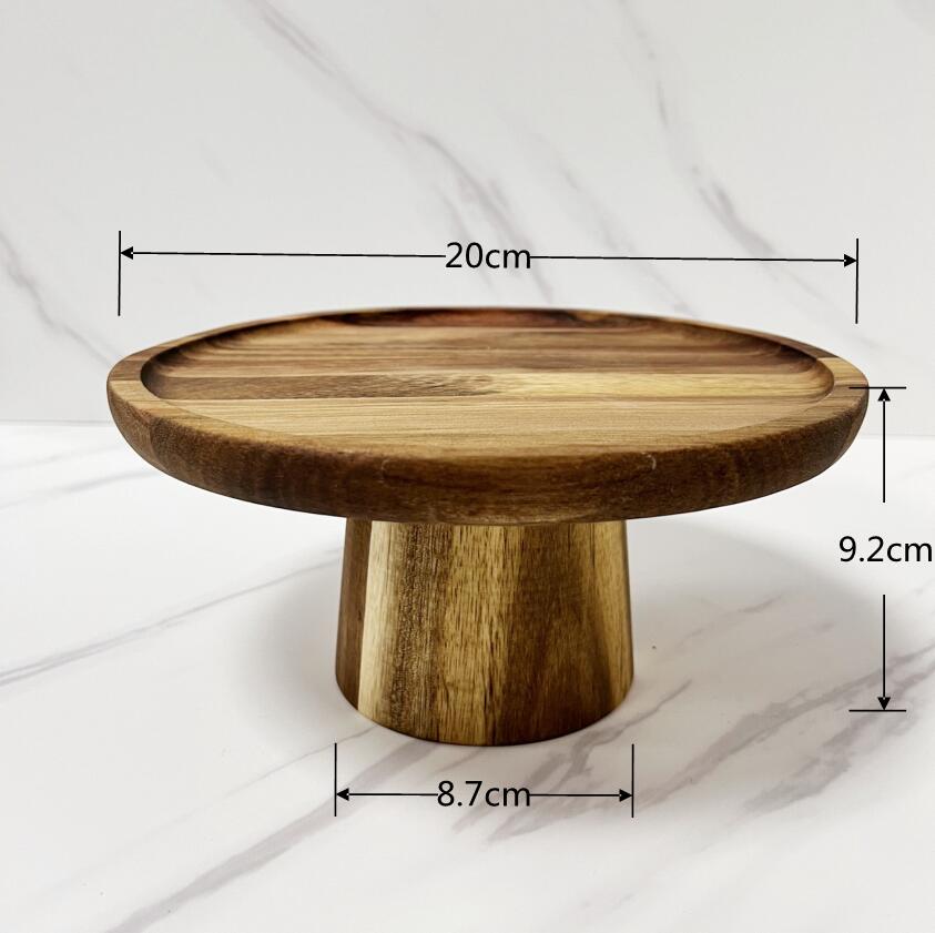 6.5/8.5/10/11 inch solid wood plate fruit plates For home kitchen supplies dessert cake stand Plates for food storage tray: M - 20CM