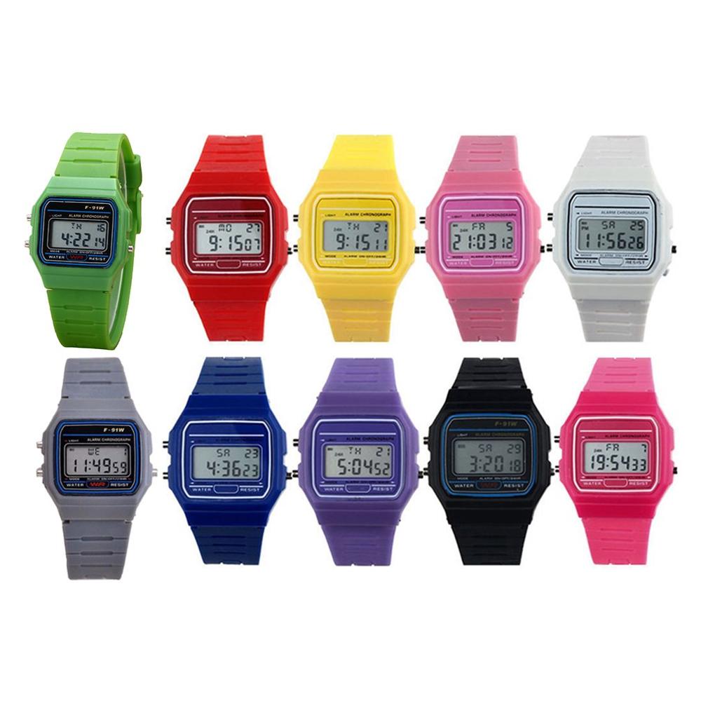 Sports Electronic Watch Multi-Function Ultra-Thin Luminous Alarm Clock Children'S F-91W Electronic Watch Smart What for Adult