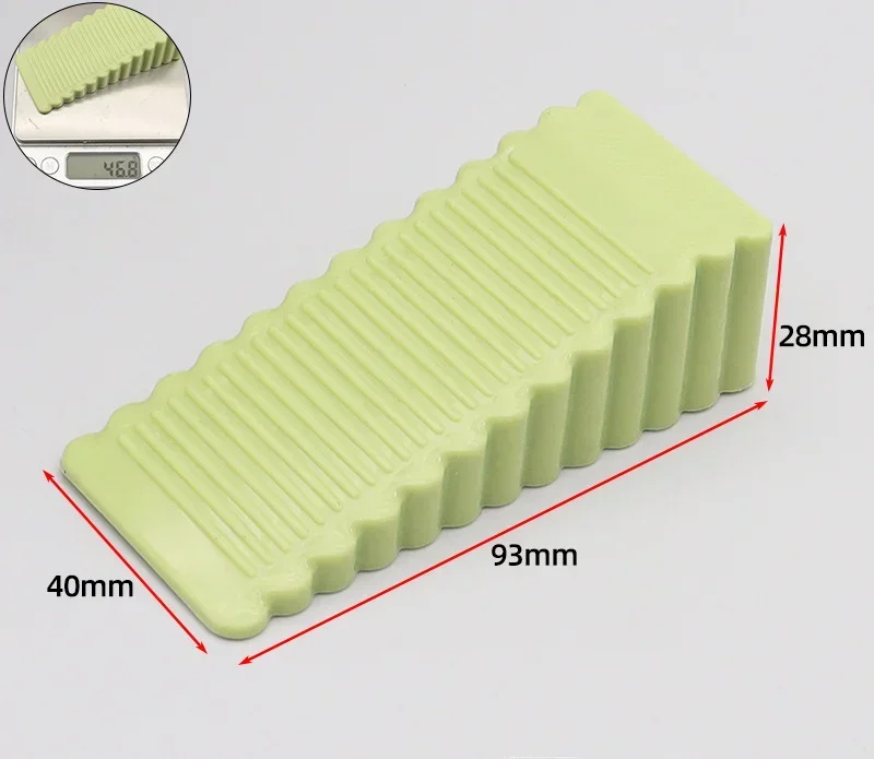 Tope de puerta de goma móvil, sin taladro, antideslizante, anticolisión, cuña frontal para el hogar, Protector de muebles: Plata