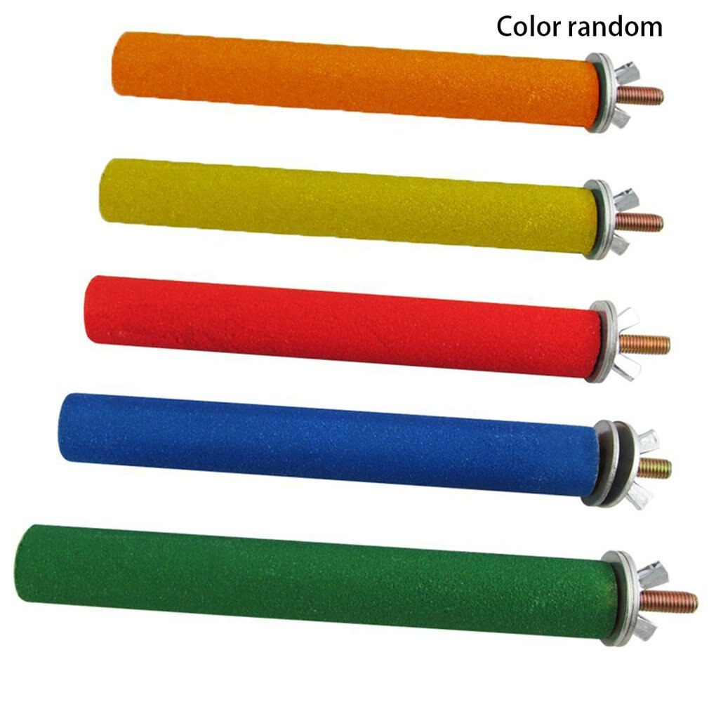 Cage à oiseaux seulement PVC bâton de ponçage jouets pour animaux de compagnie griffe d'oiseau tige de meulage 2.5 × 25 couleur aléatoire perroquet barre debout