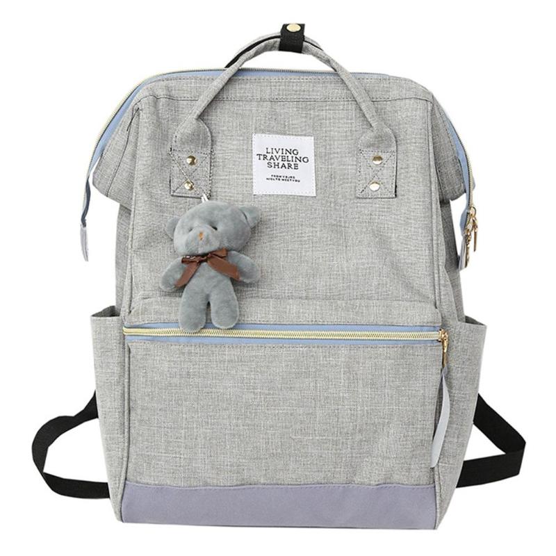 Mochila escolar feminina, 2 tamanhos, estilo coreano, de lona, para laptop, sacos de viagem: Lavender / 13 Inches