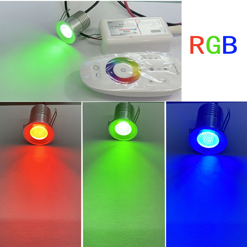 Mini luz descendente LED con transformador, foco de techo RGB de 12V, IP65, 3W, para dormitorio, cocina, 12V, regulable, escalera, armario, luz de