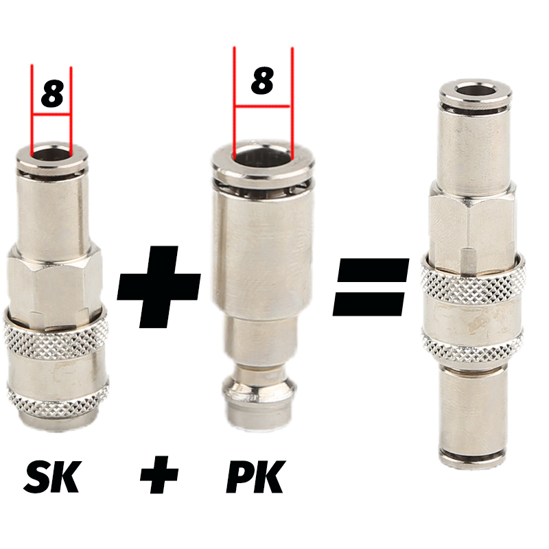 SM SF SH SP Self Locking Hose Coupler Plug Socket Air Compressors Hose One Touch Fittings Coupling Pneumatics Quick Connector: grey