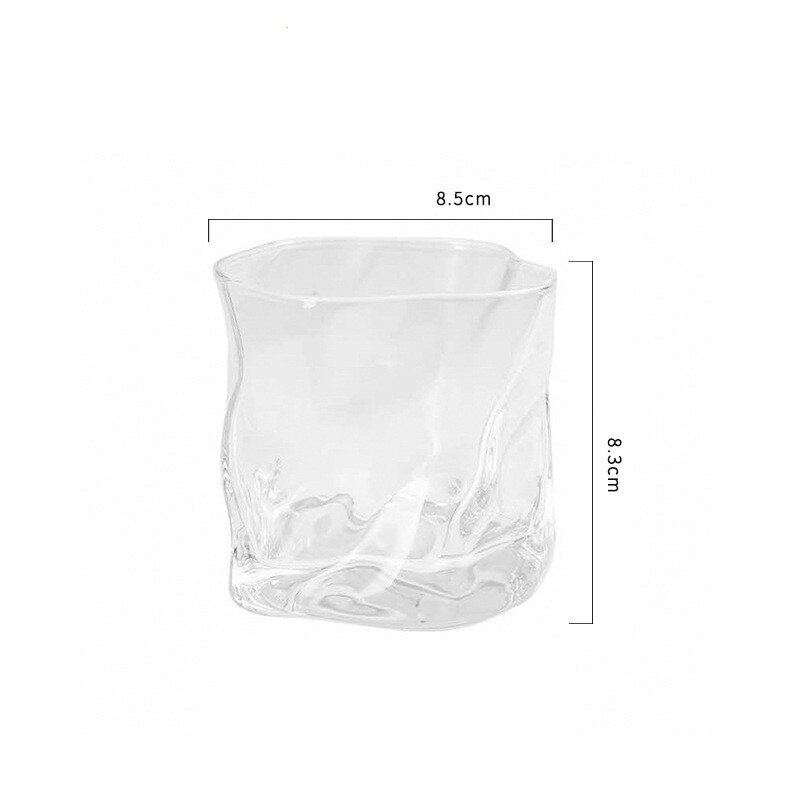 Crumple Whiskey Tumbler Glasses Cocktail Glasses Irregular Folds Verre Vodka Cups Personality Brandy Snifters Iced Mug: B / 1pcs