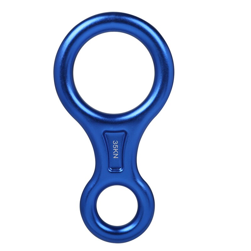Mosquetón de caída de velocidad al aire libre 8 anillos dispositivo de descenso de alta altitud dispositivo de descenso Protector de equipos de escalada Accesorios: blue