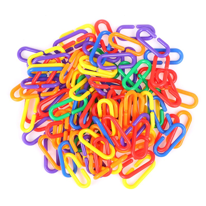 Plastic Parrot Toys C-clips Hooks Chain C-links Sugar Glider Rat Parrot Bird Toy Parts Parakeet Bird Accessories 100pcs