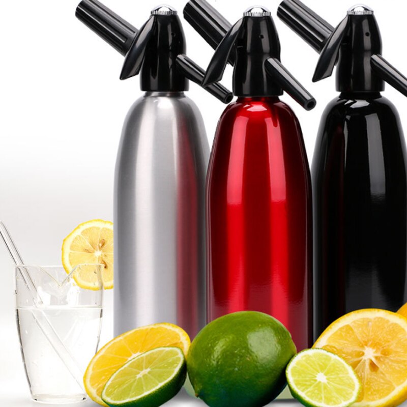 Soda Maker Aluminum Siphon 1L Soda Brewing Machine Home Bar Tool Diy Beverage Juice Carbon Dioxide Injection Bottle