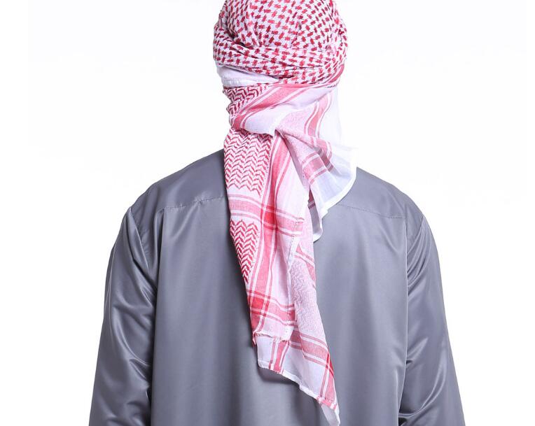 5 st muslimska hijab arabiska halsdukar män arabiska keffiyeh islamiskt pannband hatt mössa mössa tryck man halsduk turban arabiskt huvudskydd