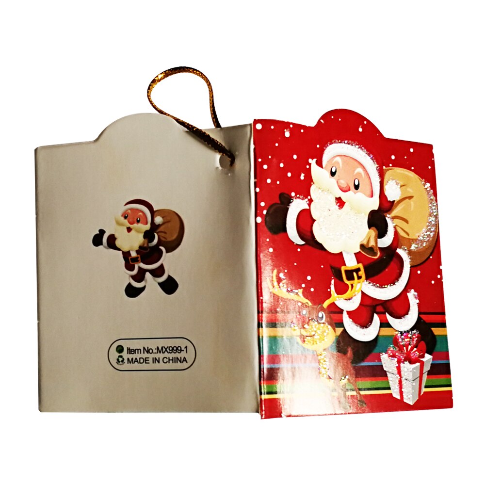 12 pièces/lot père noël Mini cartes de voeux carte de Message bricolage noël bénédiction carte arbre de noël suspendus ornement saq027