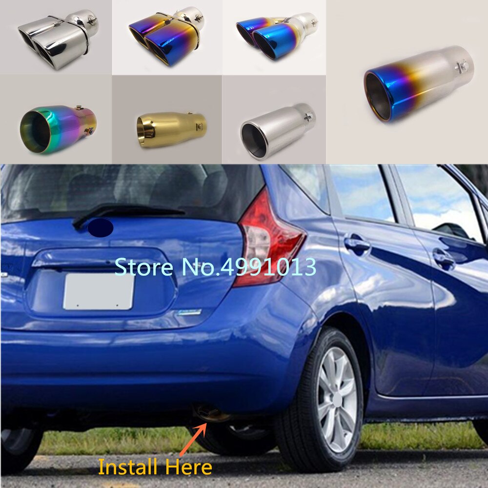 For Nissan NOTE car protect cover Stainless steel muffler pipe outlet dedicate exhaust tip tail 1pcs