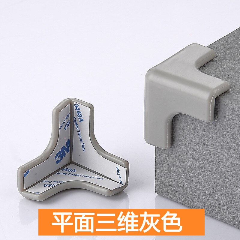 10pcs/lot Rubber Transparent L Shape Baby Safety Silicone Corner Protector Kids Soft Clear Table Desk Edge Corner Guards: grey