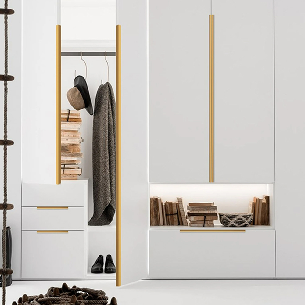 Hidden Handles for Furniture Kitchen Cabinet Handles Dresser Drawer Knobs Aluminum Alloy Wardrobe Cupboard Door Handle Hardware