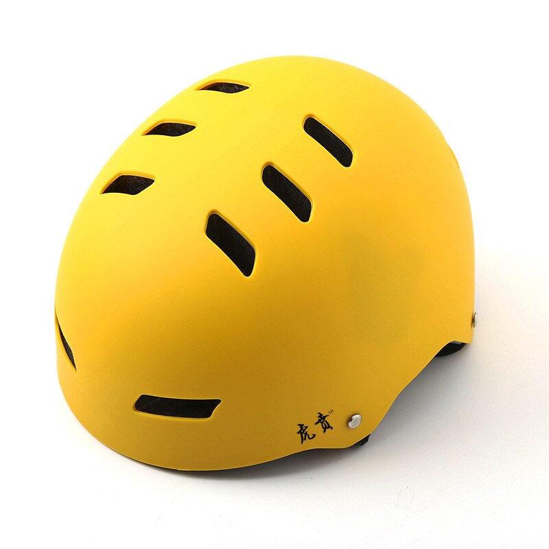Verstelbare 54-62 outdoor bergbeklimmen verstelbare hoofd klimfiets reddingsvest rivier veiligheidshoed driften skatehelm: Geel