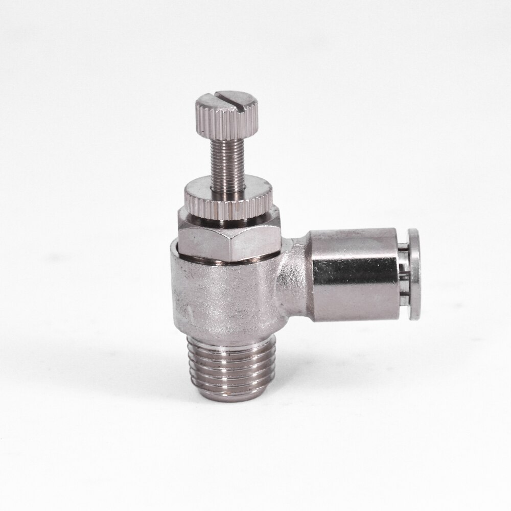 Air Speed Control Valve Throttle Pneumatic Nickel Plated Brass Push In Quick Connector Release Air Fitting Plumbing