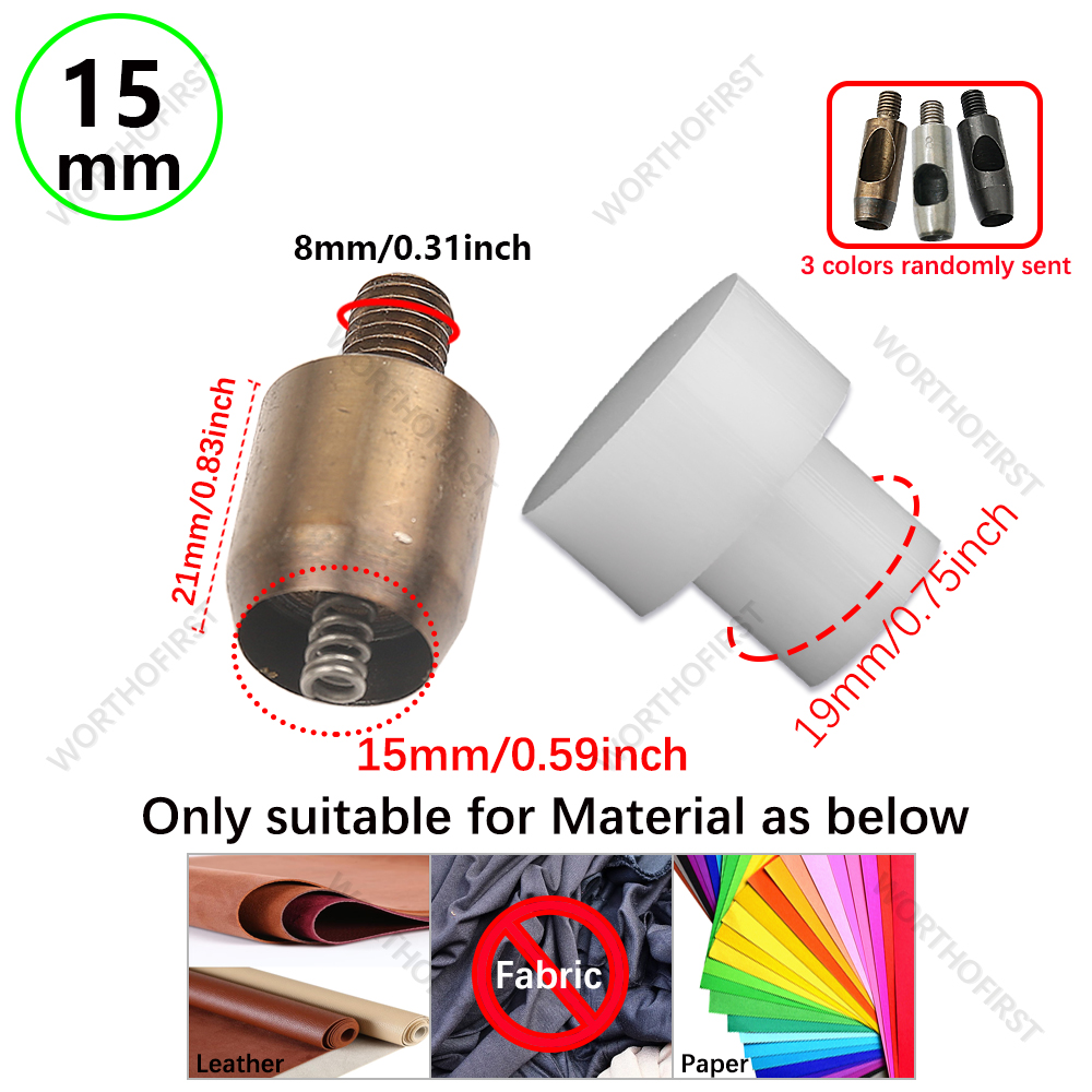 Agujero perforador de cuero y ojal, troqueles de instalación para prensa manual, molde para cortinas, zapatos, artesanía de cuero, accesorios de costura: Blanco verde