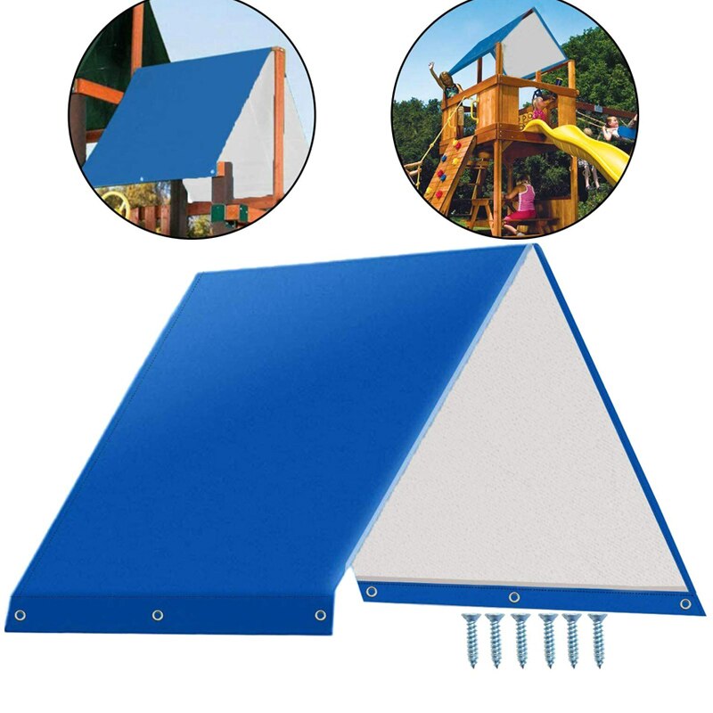 Spot Waterproof Shade Canopies Cover Replacement Tarp Roof Kids Playground UV Protector Best Price: Blue