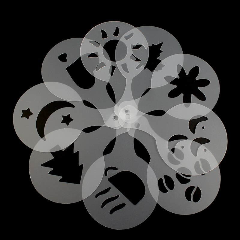 16 pieces coffee latte art stencils DIY Cappuccino cake decorating FoamTool CN (ColCreative Coffee Foam Plastic Garland Mold