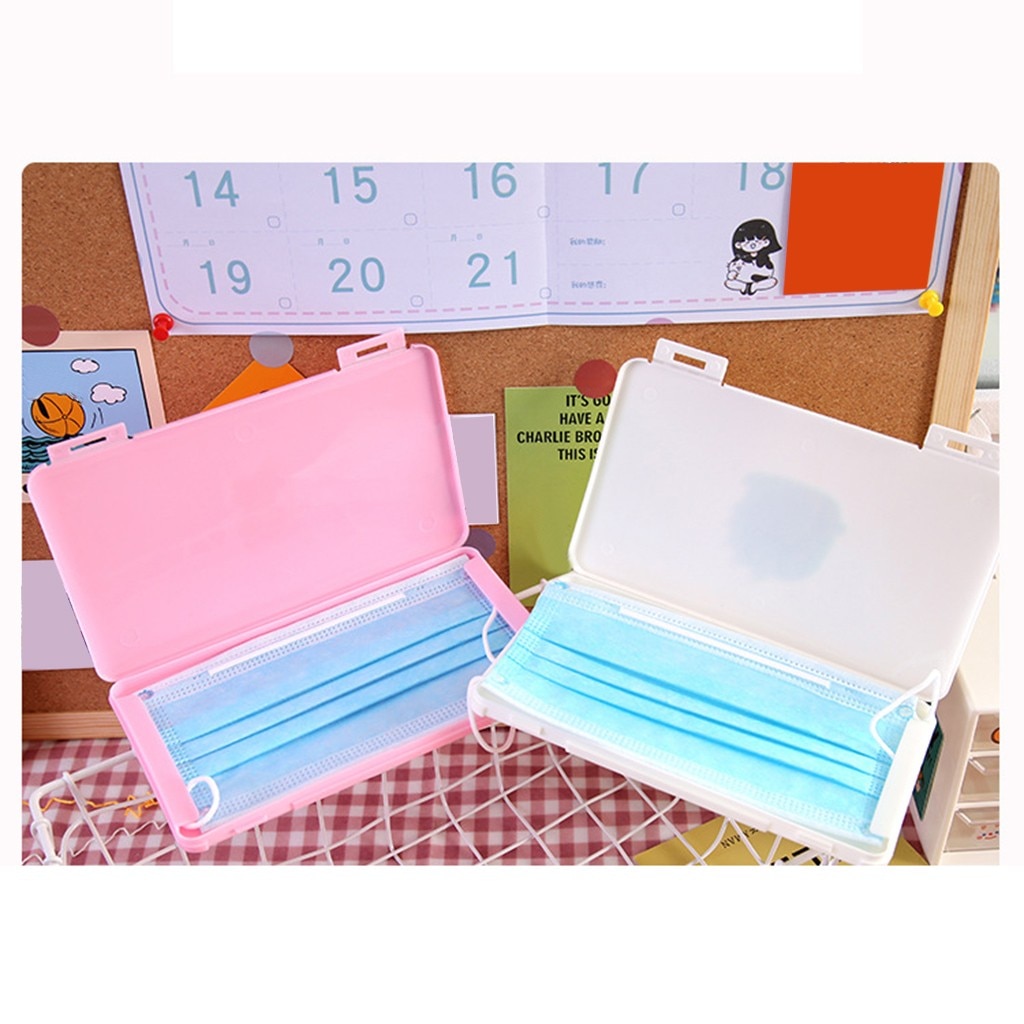 Mask Cover Bag Portable Facemask Holder Plastic Face Covering Storage Box Reusable Folders With Lids Storage Guardar Mascarillas