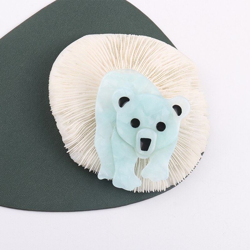 NYN – broche ours mignon bleu rouge blanc pour femmes et enfants , nouvelle fête d'anniversaire en acrylique, meilleurs de noël 5 couleurs: NYN008-3