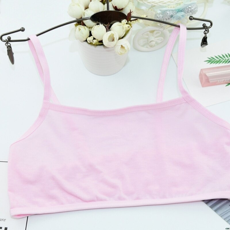 Puberté adolescente sous-vêtements en coton étudiant brassière soutien-gorge d'entraînement couleur unie