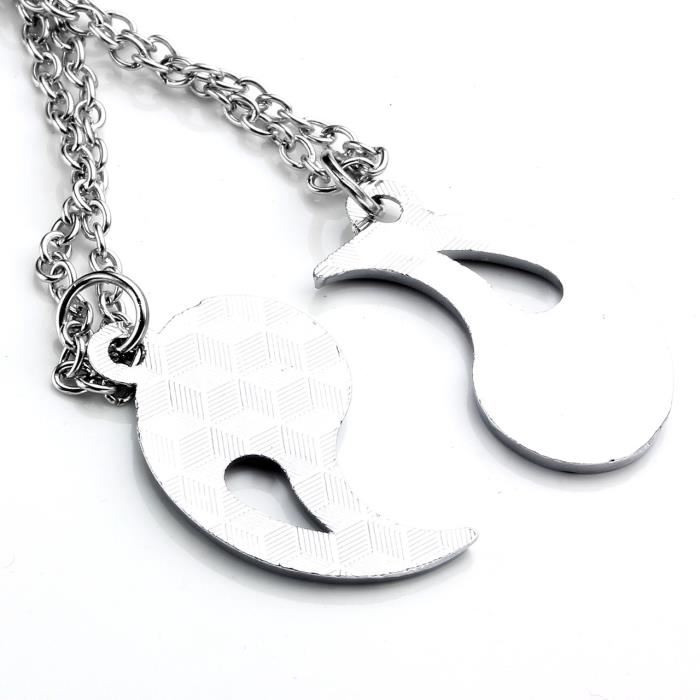 Collar con colgante Yin Yang para hombre y mujer, Taoism trigrama de Tai Chi, de San Valentín (Plata)