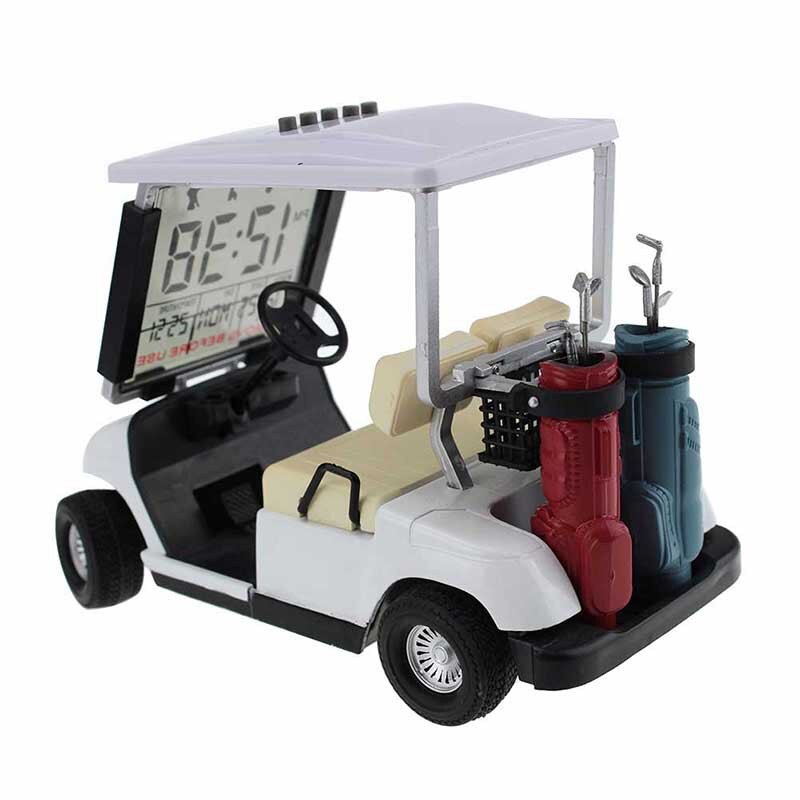 Kofull mini lcd display golfvogn ur skrivebord dekoration nyhed model: Hvid