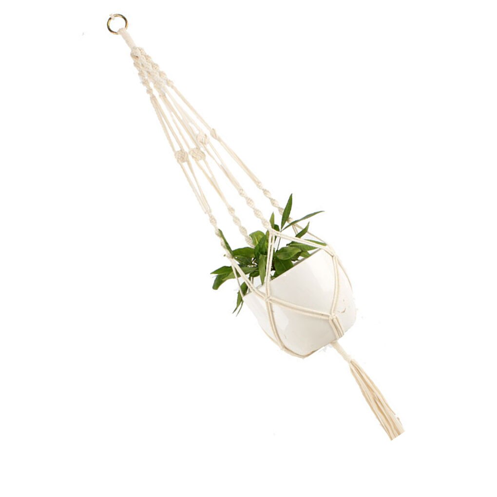 Macrame Hanging Basket Pots Macrame Wall Hanging Planter Plant Hanger Indoor Outdoor For Flower Garden Decoration&amp; Rattan Basket