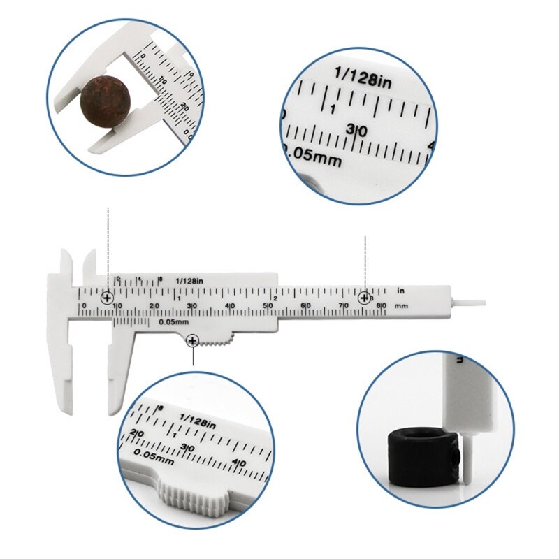 Colorful Eyebrow Measuring Ruler Brow Mapping Ruler Tool Mini Vernier Caliper Double Scale Plastic Ruler 4 Pieces