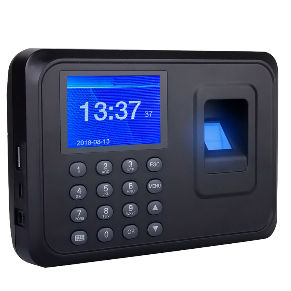 1PC Fingerprint Time Clock 600 Fingerprints LCD Display Payroll Recorder for Factory Office Hotel