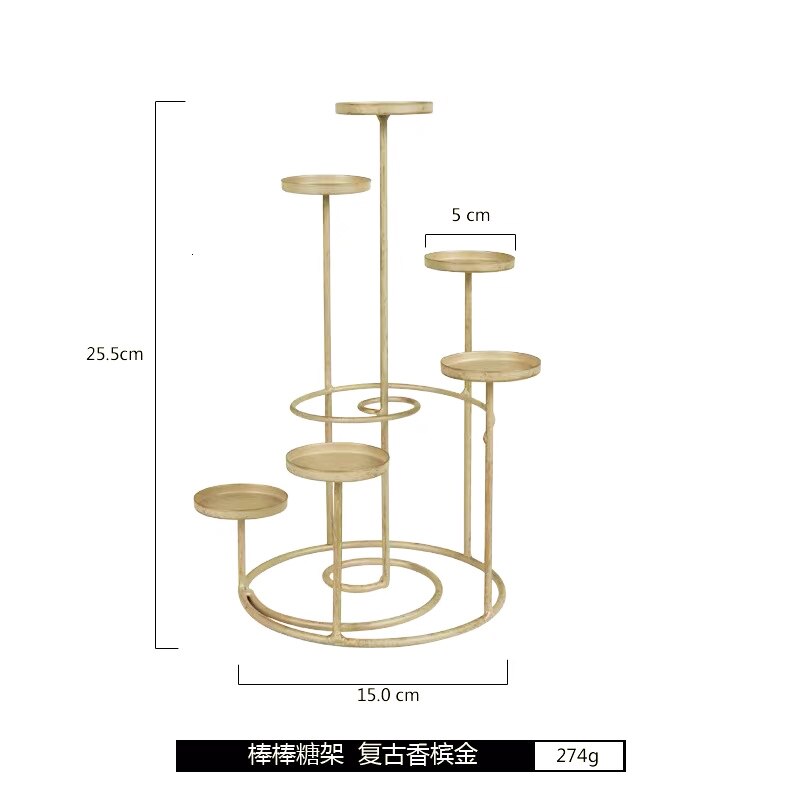 European champagne gold dessert table decoration wedding candlestick decoration birthday cake stands afternoon tea snack tray: 4