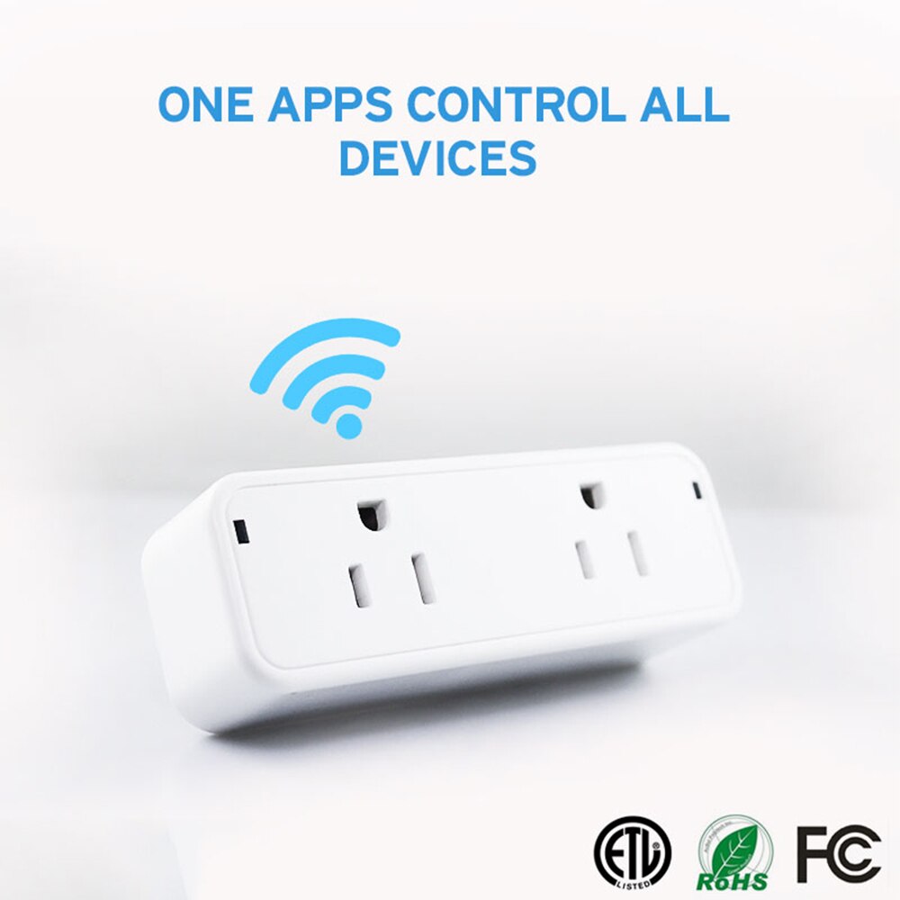 Smart Plug Dual Wifi Plugs 2 in 1 Extenders Socket Works with Alexa Google Home Smart Life App No Hub Required Schedules