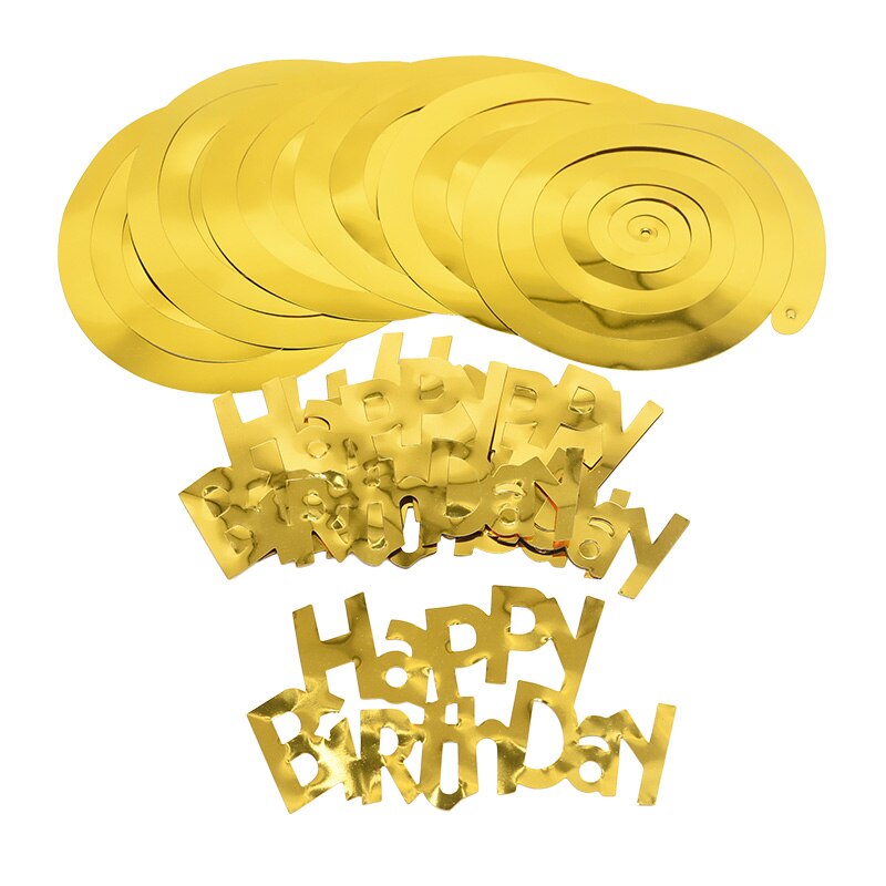 6pcs/set Happy Birthday Spiral Banner Ceiling Hanging Decor Star Garland PVC Swirl Banner for Kids Birthday Party Decoration: B01