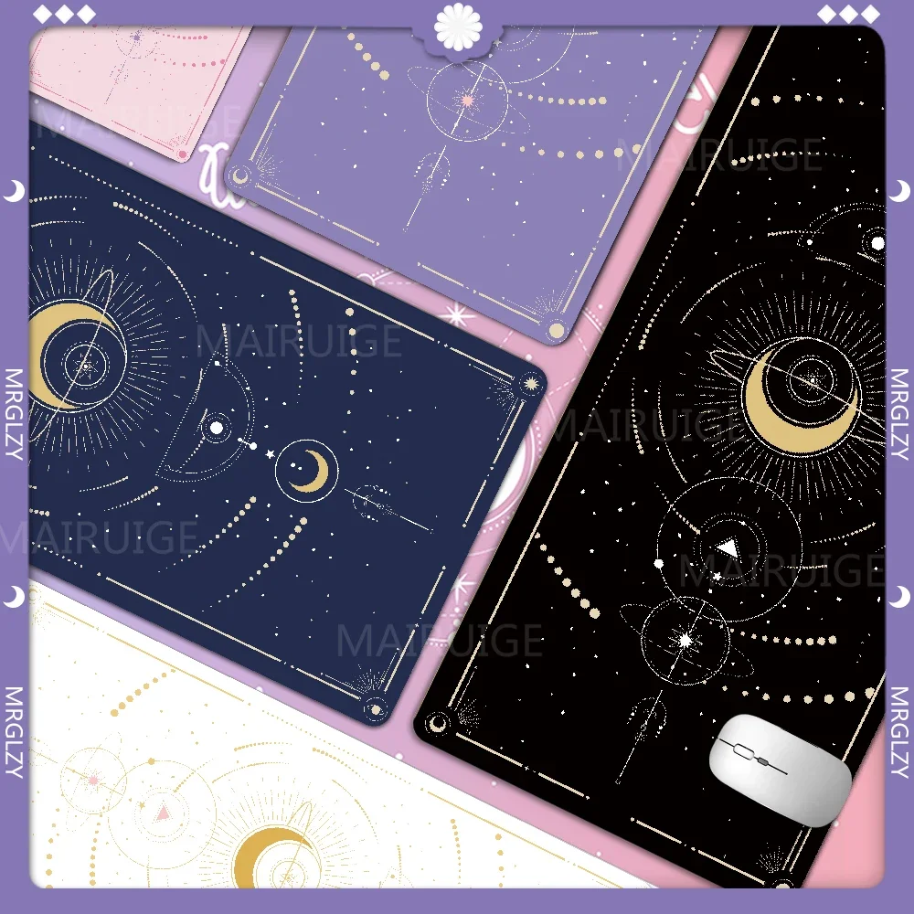 Kawaii Moon Star Podkładka pod mysz Girly Accessory Playmat Cute Carpets 400x900 Podkładka pod mysz Laptop Gamer Purple Pink Magic Duża klawiatura