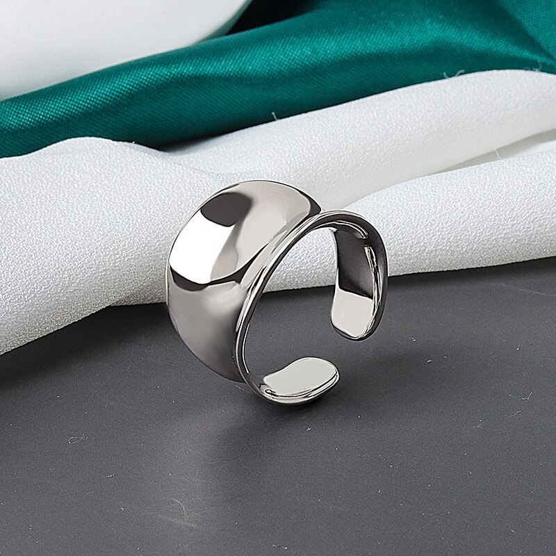 Original Beliebte Glatte, Glänzende Ketten Finger Ring Einfache Ringe für Frauen Hochzeit Engagement Schmuck: 2