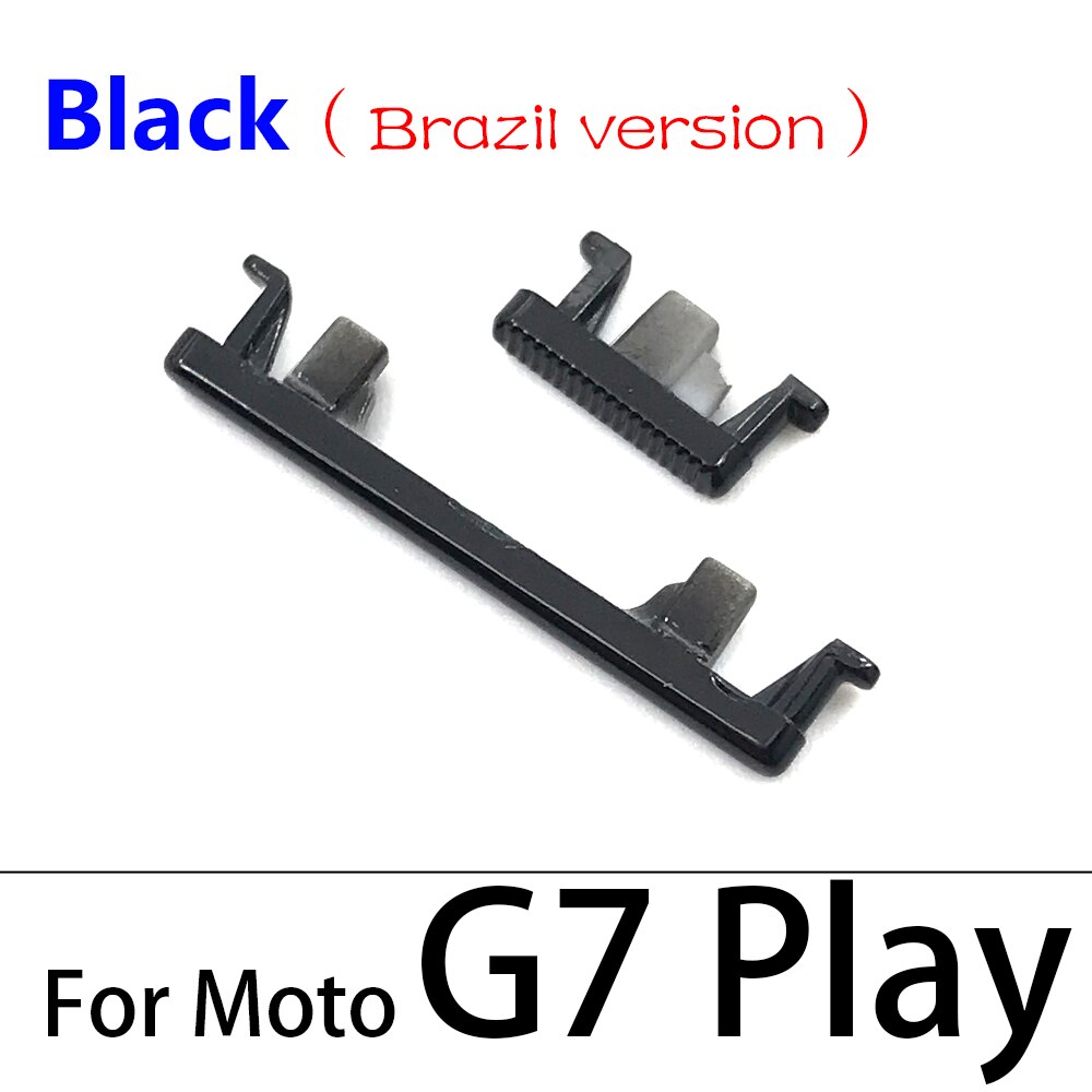 10Pcs/Lot, For Moto G9 G7 Power G8 Plus Play / G8 Power Lite Power Button ON OFF Volume Up Down Side Button Key: G7 Play Brazil Black