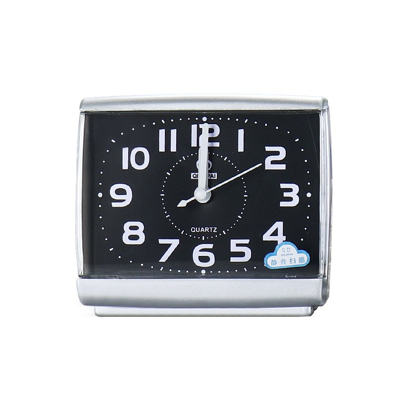 Alarm Clock Analog Table Clock Travel Alarm Clock Quartz Radio Alarm Clock Silent Sweep Movement Bedroom Living Room: Black