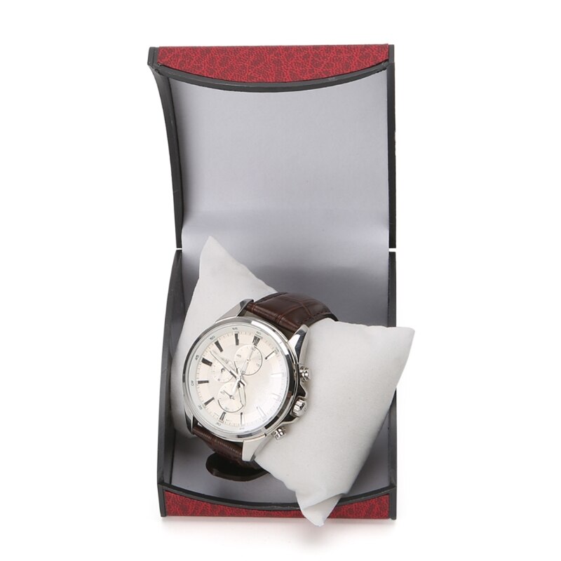 Caja de reloj de lujo, estuche de exposición, para joyería, pulsera, soporte de cuero de imitación, WXTE