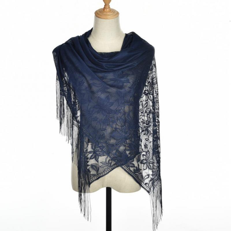 Sjaal dame winter warm polyester lange wikkelsjaal moslim katoen en linnen effen kleur jacquard kwastje grote sjaal hollo: 13