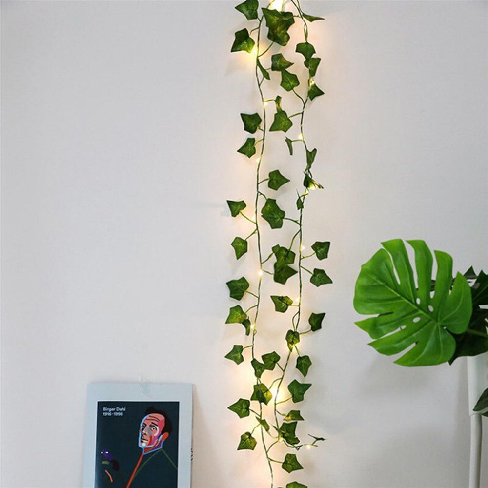 2m/ 20 led kunstige planter streng lys grøn blad efeu vin fe lys streng ahorn blade lampe krans gør-det-selv hængende belysning